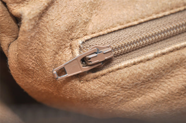 Authentic GUCCI Shoulder Cross Body Bag Purse GG PVC Leather Brown Junk 4520K