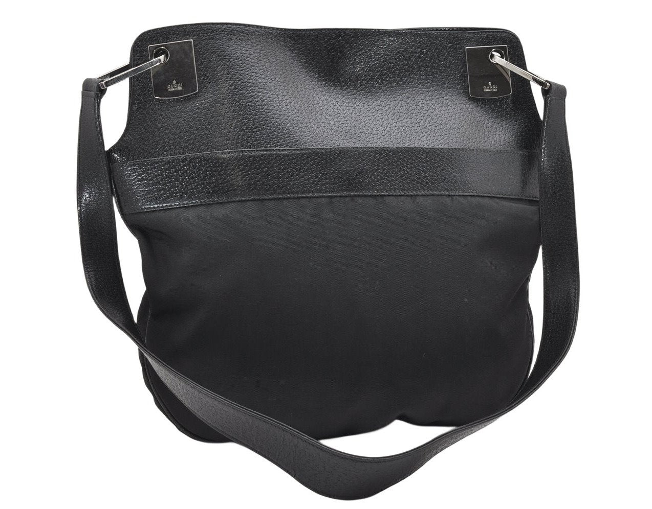 Authentic GUCCI Shoulder Cross Body Bag Nylon Leather 0013307 Black  4521K