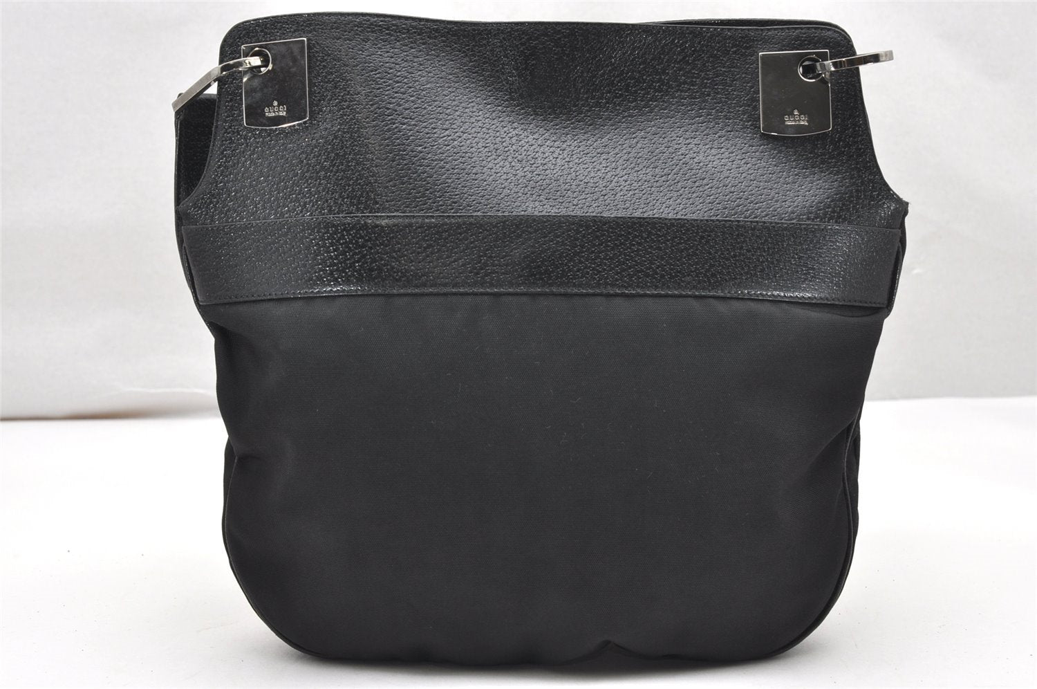 Authentic GUCCI Shoulder Cross Body Bag Nylon Leather 0013307 Black  4521K