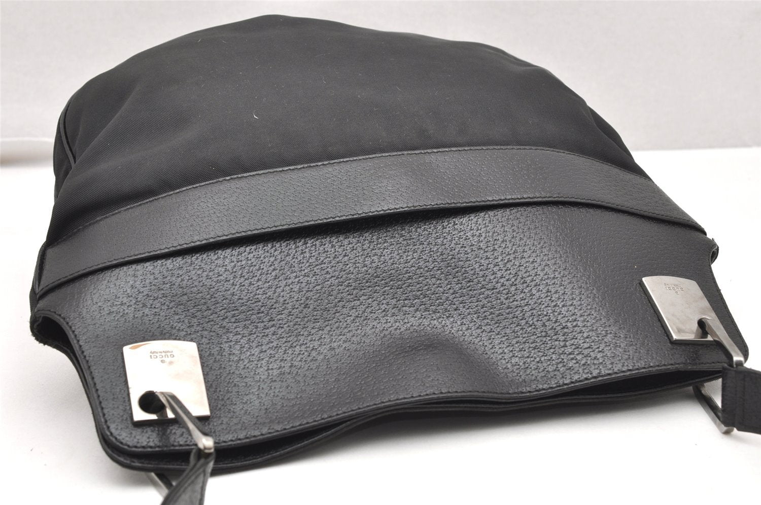 Authentic GUCCI Shoulder Cross Body Bag Nylon Leather 0013307 Black  4521K
