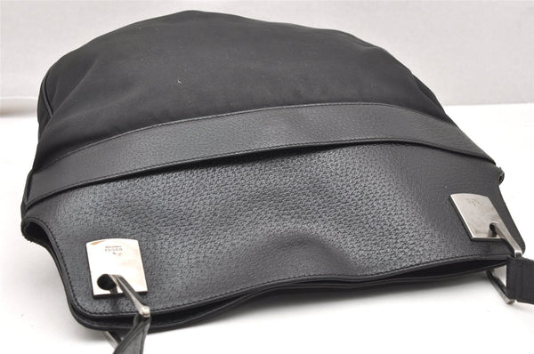 Authentic GUCCI Shoulder Cross Body Bag Nylon Leather 0013307 Black  4521K