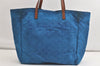 Authentic GUCCI Vintage Shoulder Tote Bag Nylon Leather 282439 Blue Junk 4522K