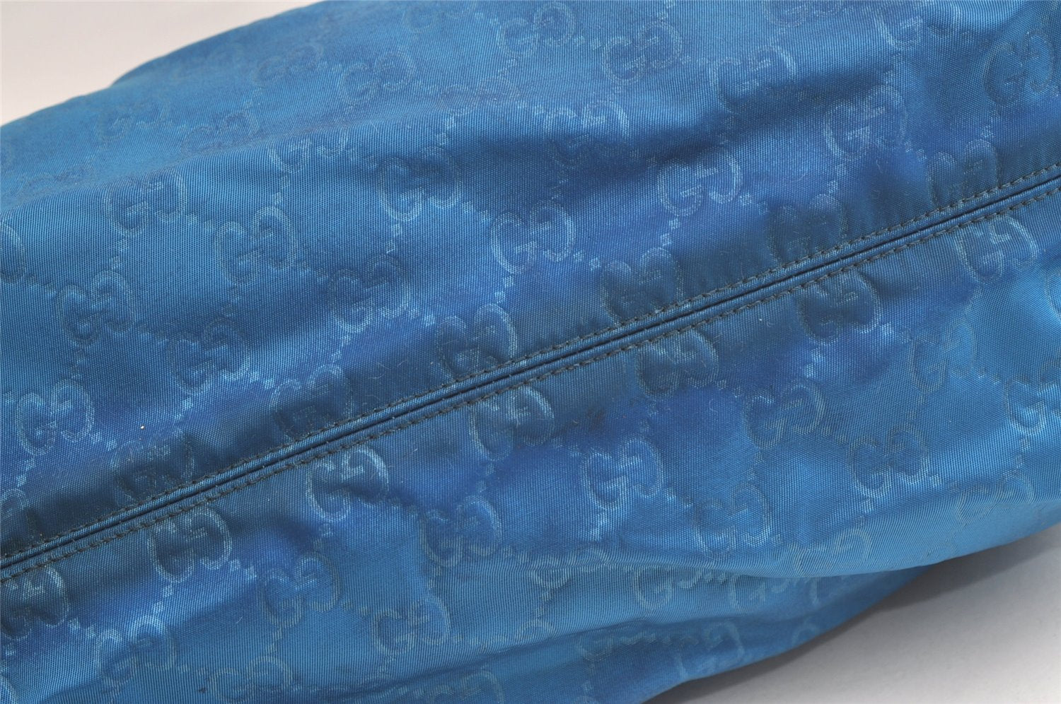 Authentic GUCCI Vintage Shoulder Tote Bag Nylon Leather 282439 Blue Junk 4522K