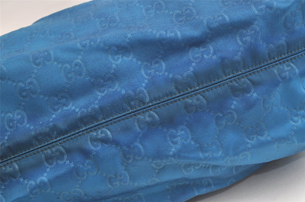 Authentic GUCCI Vintage Shoulder Tote Bag Nylon Leather 282439 Blue Junk 4522K
