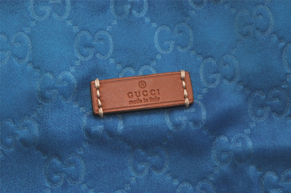 Authentic GUCCI Vintage Shoulder Tote Bag Nylon Leather 282439 Blue Junk 4522K
