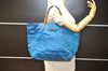 Authentic GUCCI Vintage Shoulder Tote Bag Nylon Leather 282439 Blue Junk 4522K