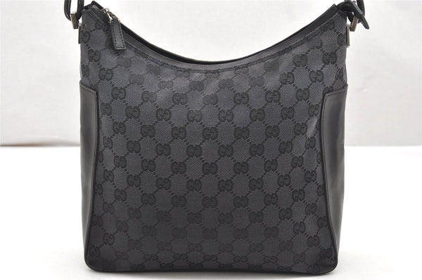 Authentic GUCCI Shoulder Hand Bag Purse GG Canvas Leather 0013766 Black 4523K