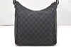 Authentic GUCCI Shoulder Hand Bag Purse GG Canvas Leather 0013766 Black 4523K