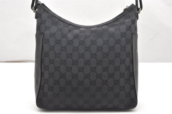 Authentic GUCCI Shoulder Hand Bag Purse GG Canvas Leather 0013766 Black 4523K
