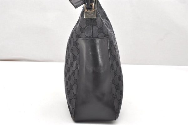 Authentic GUCCI Shoulder Hand Bag Purse GG Canvas Leather 0013766 Black 4523K