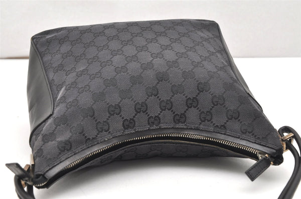 Authentic GUCCI Shoulder Hand Bag Purse GG Canvas Leather 0013766 Black 4523K