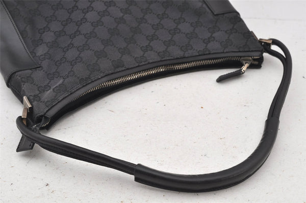 Authentic GUCCI Shoulder Hand Bag Purse GG Canvas Leather 0013766 Black 4523K