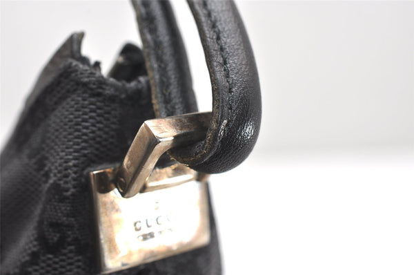 Authentic GUCCI Shoulder Hand Bag Purse GG Canvas Leather 0013766 Black 4523K
