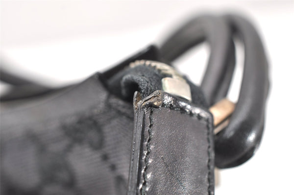 Authentic GUCCI Shoulder Hand Bag Purse GG Canvas Leather 0013766 Black 4523K