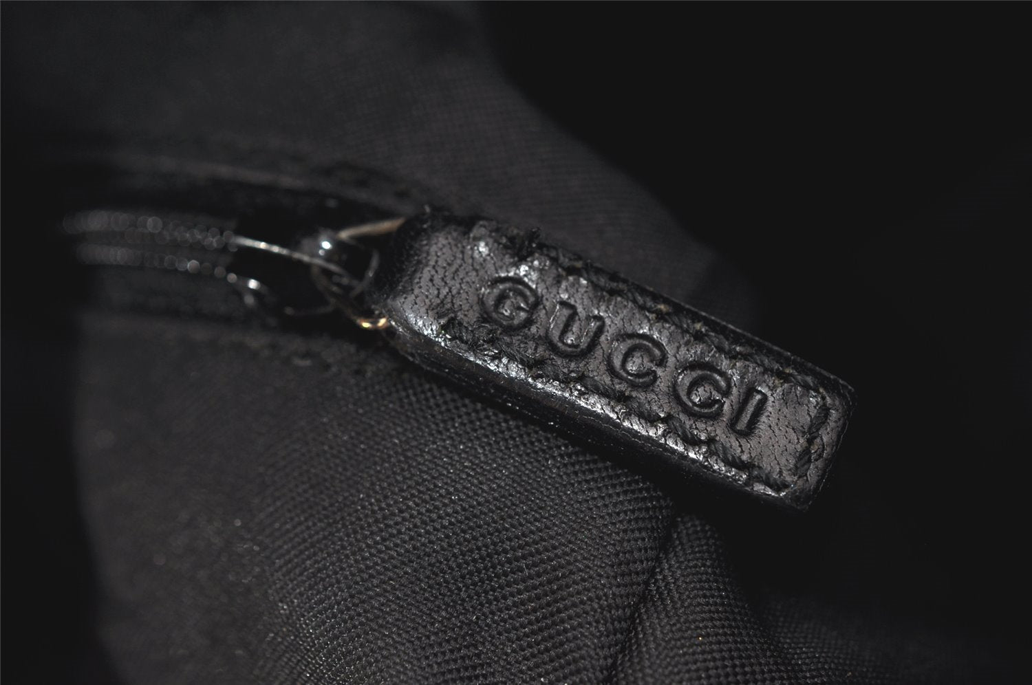 Authentic GUCCI Shoulder Hand Bag Purse GG Canvas Leather 0013766 Black 4523K