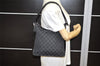 Authentic GUCCI Shoulder Hand Bag Purse GG Canvas Leather 0013766 Black 4523K