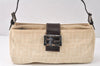 Authentic FENDI Vintage Zucca Shoulder Hand Bag Purse Canvas Leather Beige 4524K