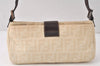 Authentic FENDI Vintage Zucca Shoulder Hand Bag Purse Canvas Leather Beige 4524K