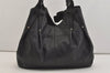 Authentic Salvatore Ferragamo Vara Ribbon Leather Shoulder Tote Bag Black 4525J