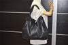 Authentic Salvatore Ferragamo Vara Ribbon Leather Shoulder Tote Bag Black 4525J