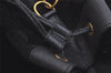 Authentic GUCCI Vintage Bamboo Drawstring Backpack Suede Leather Black 4525K