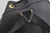 Authentic GUCCI Vintage Bamboo Drawstring Backpack Suede Leather Black 4525K