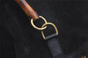 Authentic GUCCI Vintage Bamboo Drawstring Backpack Suede Leather Black 4525K