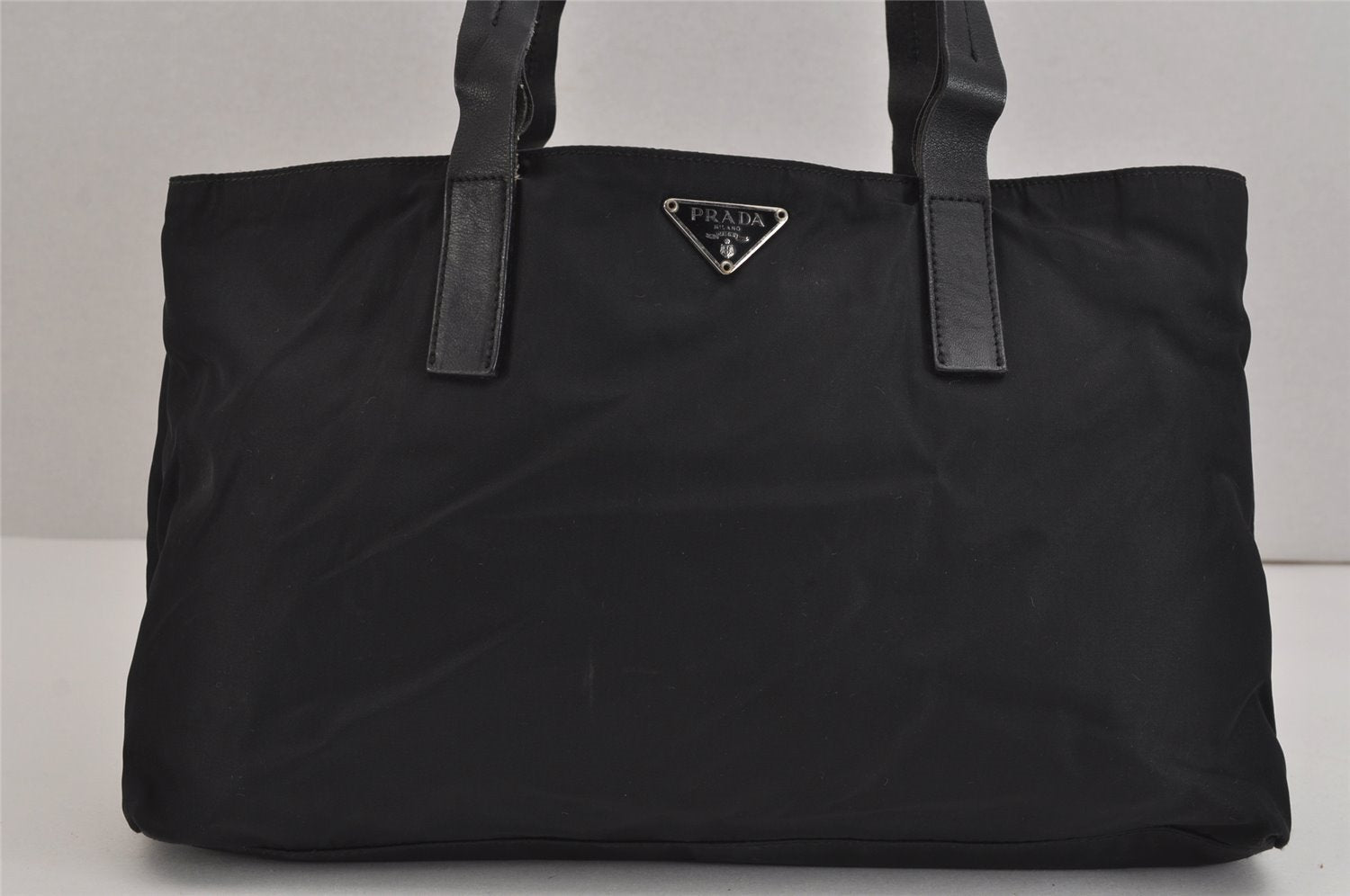 Authentic PRADA Vintage Nylon Tessuto Leather Shoulder Hand Bag Black 4526J