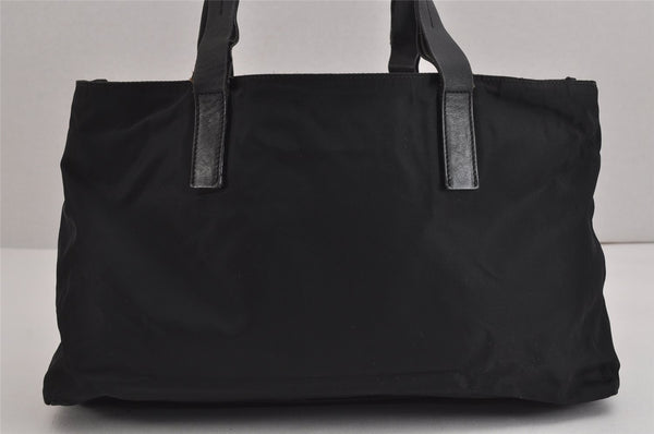 Authentic PRADA Vintage Nylon Tessuto Leather Shoulder Hand Bag Black 4526J