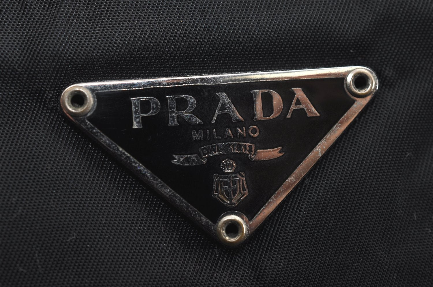 Authentic PRADA Vintage Nylon Tessuto Leather Shoulder Hand Bag Black 4526J