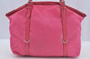 Authentic PRADA Nylon Tessuto Leather Shoulder Tote Bag Pink 4526K