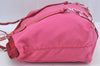 Authentic PRADA Nylon Tessuto Leather Shoulder Tote Bag Pink 4526K