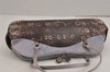 Authentic PRADA Vintage Leather Nappa Satin Hand Bag Purse Brown Purple 4527J