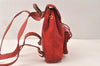 Authentic GUCCI Vintage Bamboo Drawstring Backpack Suede Leather Red 4527K