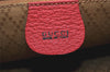 Authentic GUCCI Vintage Bamboo Drawstring Backpack Suede Leather Red 4527K