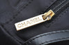 Authentic CHANEL New Travel Line Shoulder Tote Bag Nylon Leather Black 4528F