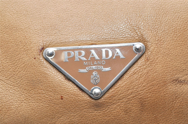 Authentic PRADA Tassel Leather Nappa Shoulder Hand Bag Purse Beige 4528K