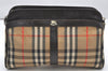 Authentic Burberrys Nova Check Shoulder Bag Canvas Leather Beige Junk 4529K