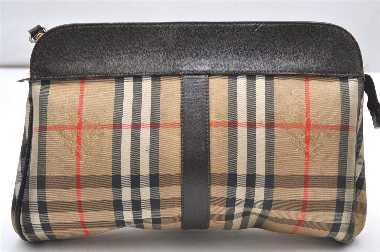 Authentic Burberrys Nova Check Shoulder Bag Canvas Leather Beige Junk 4529K