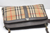Authentic Burberrys Nova Check Shoulder Bag Canvas Leather Beige Junk 4529K
