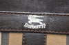Authentic Burberrys Nova Check Shoulder Bag Canvas Leather Beige Junk 4529K