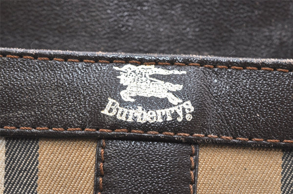 Authentic Burberrys Nova Check Shoulder Bag Canvas Leather Beige Junk 4529K