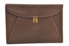 Authentic GUCCI Vintage Clutch Documents PC Case Leather Brown 4530K