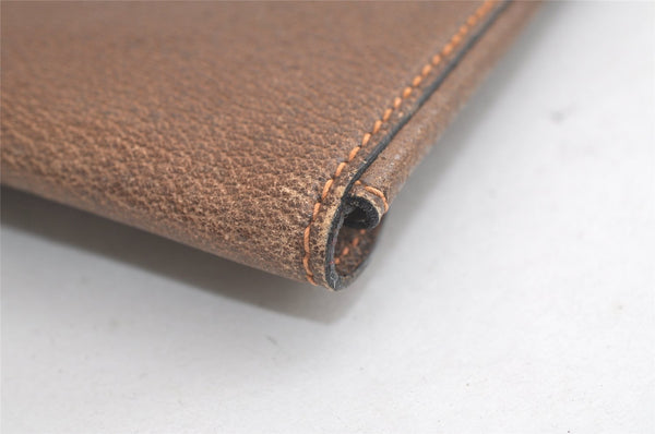 Authentic GUCCI Vintage Clutch Documents PC Case Leather Brown 4530K