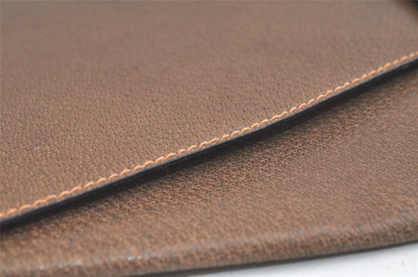 Authentic GUCCI Vintage Clutch Documents PC Case Leather Brown 4530K