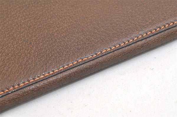 Authentic GUCCI Vintage Clutch Documents PC Case Leather Brown 4530K