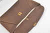 Authentic GUCCI Vintage Clutch Documents PC Case Leather Brown 4530K