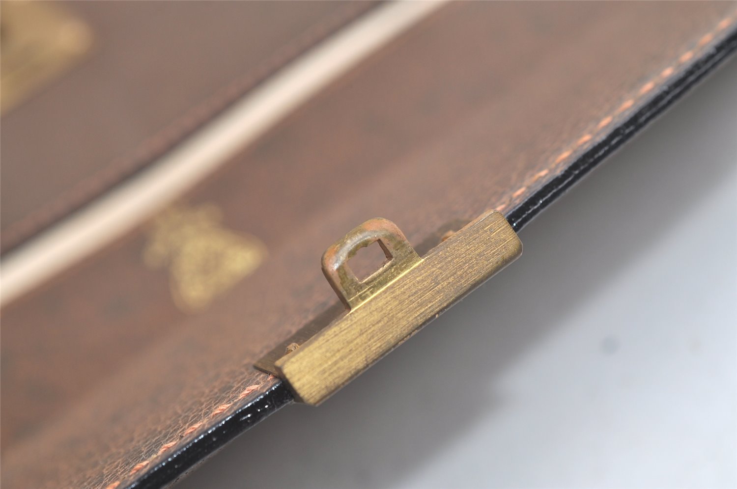 Authentic GUCCI Vintage Clutch Documents PC Case Leather Brown 4530K