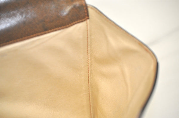 Authentic GUCCI Vintage Clutch Documents PC Case Leather Brown 4530K