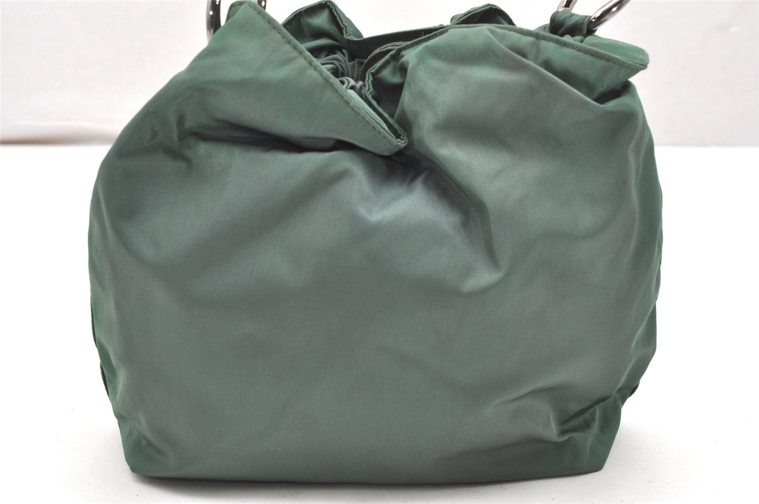 Authentic Christian Dior Maris Pearl Shoulder Hand Bag Purse Nylon Green 4531K